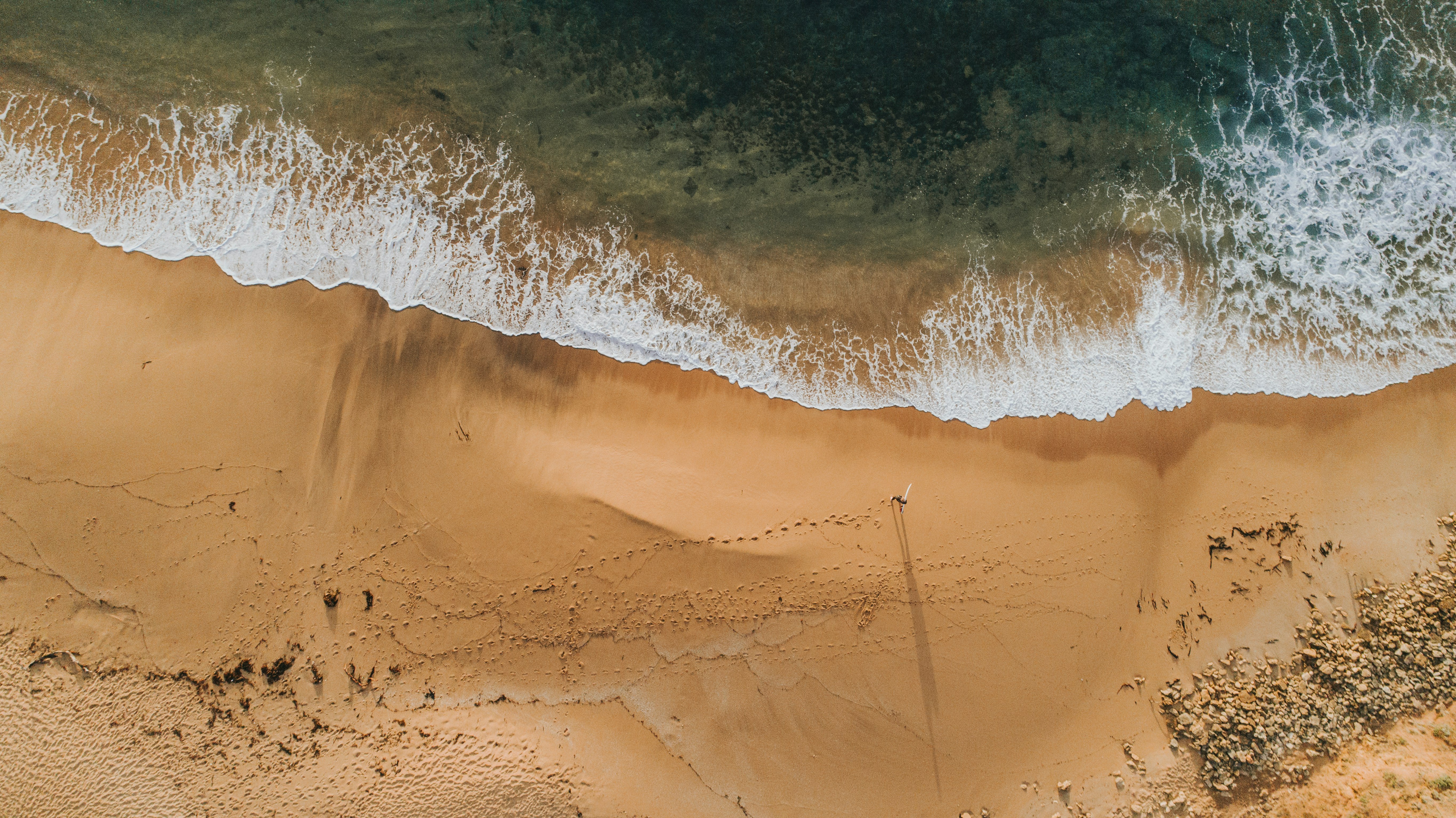 person walking near seashore